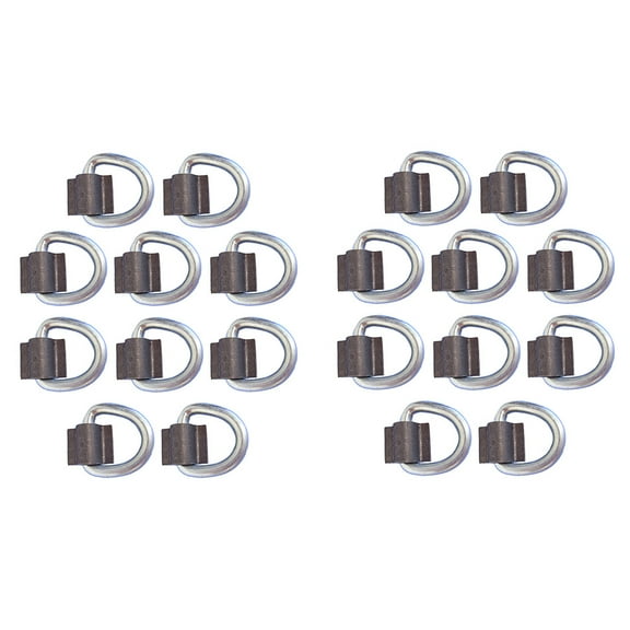 RAParts WR15 3/8" 20 Weld On Zinc D Rings For Rope Tie Down Motorcycle ATV Truck Trailer
