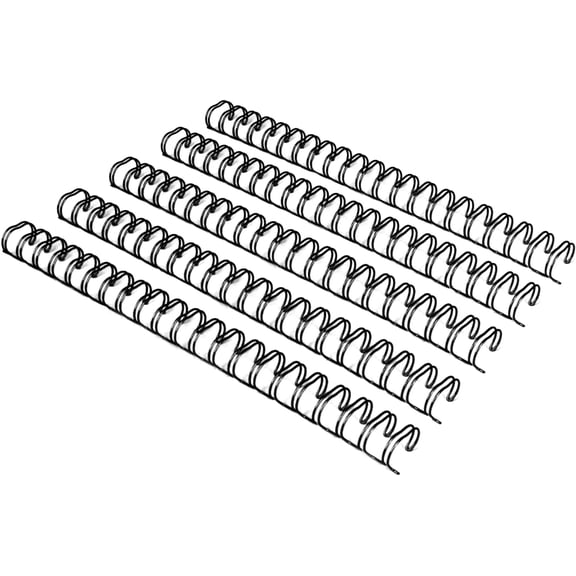 WR21159BK Wire Binding Spines, 2:1 Pitch Double Loop Binding Wires 5/8 Inch, 21-Loop Wire Ring Pack of 50 with Black