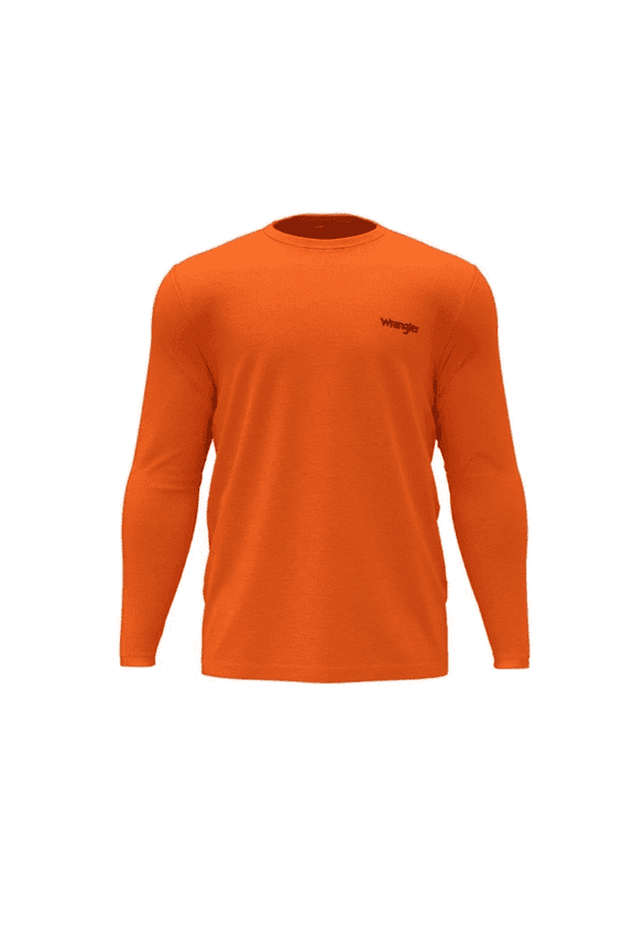 Long Sleeve Shirt Moisture Wicking Crew Neck Sweatshirt, Medium, Orange