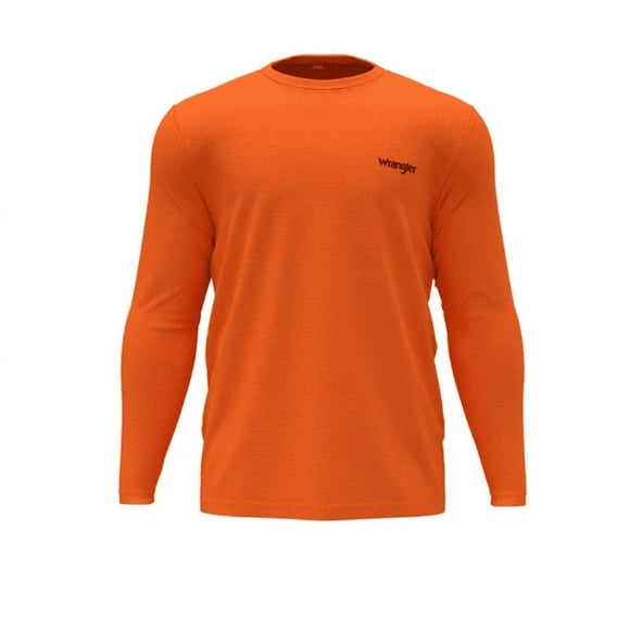 WRANGLER Long Sleeve Shirt Moisture Wicking Crew Neck Sweatshirt, XL, Orange