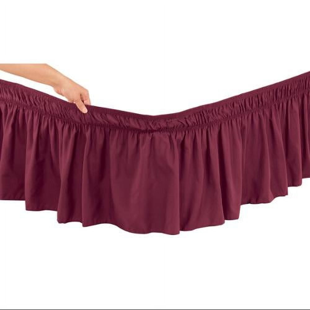 WRAP AROUND DUST RUFFLE, COTTON BLEND BED SKIRT, 14 INCH DROP, TWIN