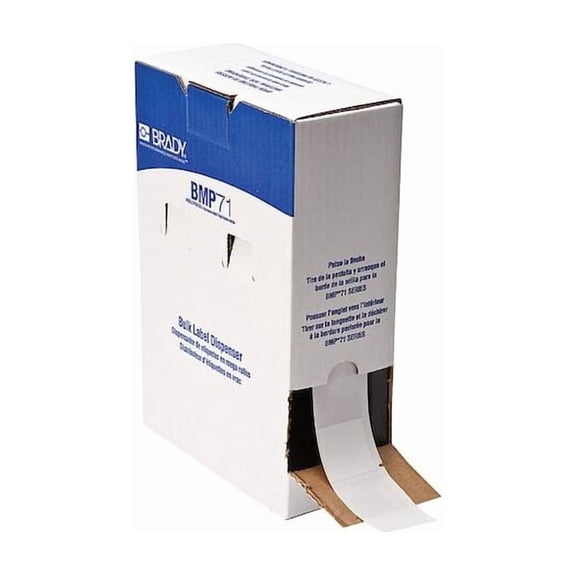 Brady WraparoundLabel,White,Vinyl,1-1/2inW BM-109-427