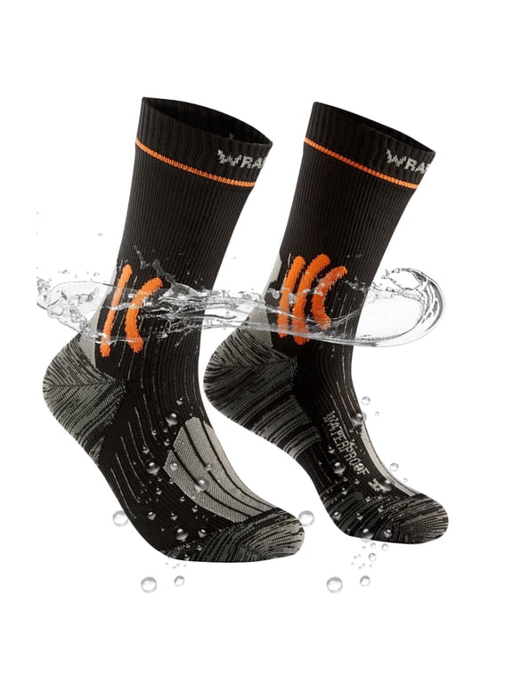 WRAPME Unisex Waterproof Socks - 100% Leakproof & Breathable Hiking Socks for Trekking, Working, Outdoor, 1-Pair