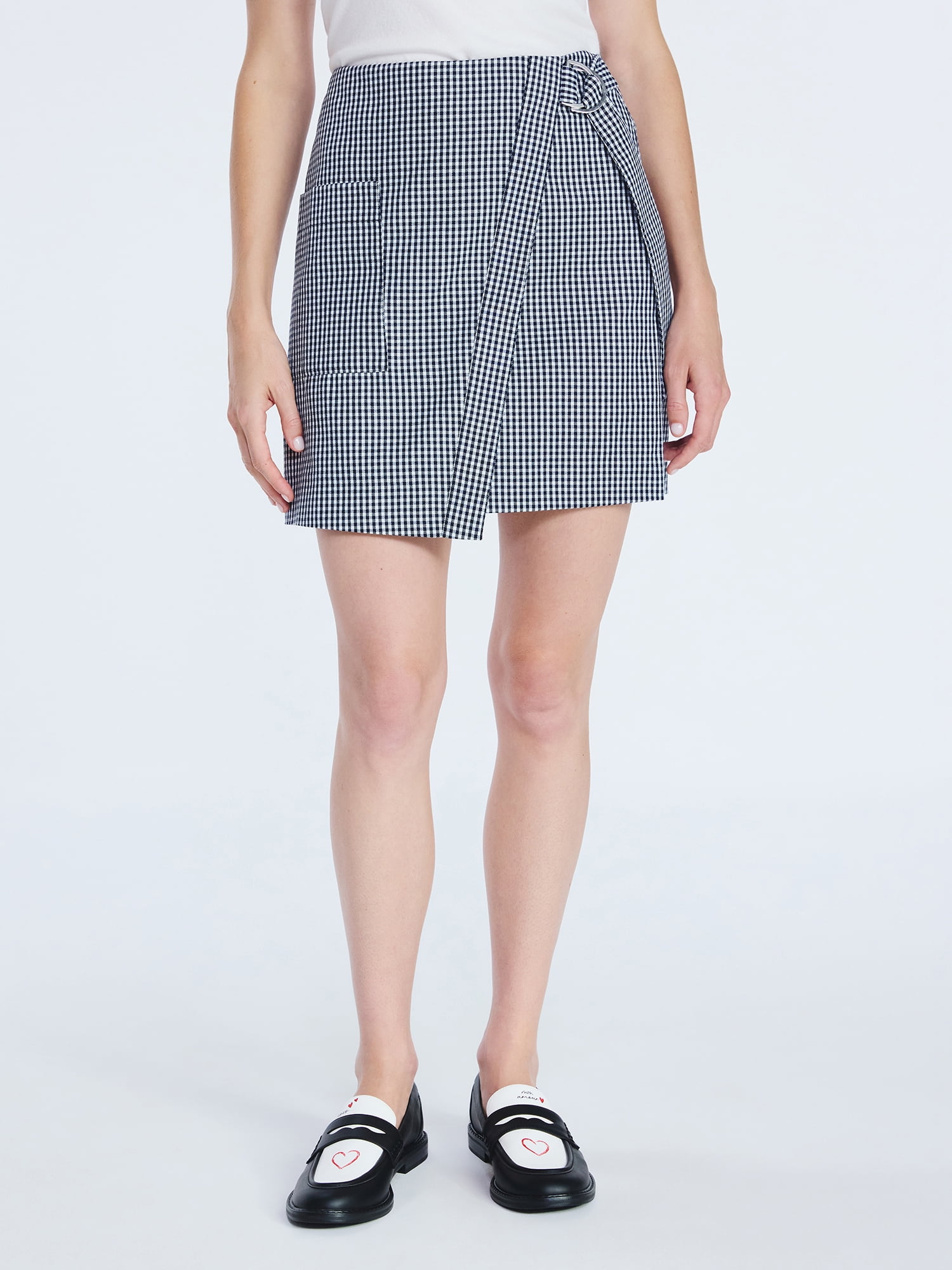 Free Assembly Women's Faux Wrap Mini Skirt, Sizes 0-20