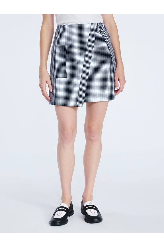 Women's Faux Wrap Mini Skirt, Sizes 0-20