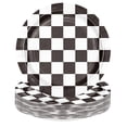 thumbnail image 1 of WRAPAHOLIC 25Pcs Racing Cars Paper Plates AFN1- 9 Inch Black and White Racing Flags Disposable Plates Decorative Dinner Plates for Party Tableware Supplies Table Decor, 1 of 3