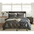 thumbnail image 1 of WRAPAHOLIC 3-Pieces Queen Size Bedding Set Grid Printed Grey Bed Sheets for All Seasons, 1 of 5