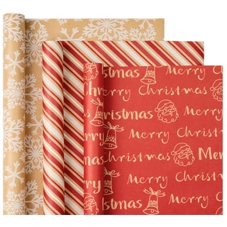 WRAPAHOLIC Wrapping Paper Set - Red and White Metallic Foil Shine Christmas  Wrapping Paper Bundle with Gift Bow & Ribbon & Tag & Sticker, Perfect for