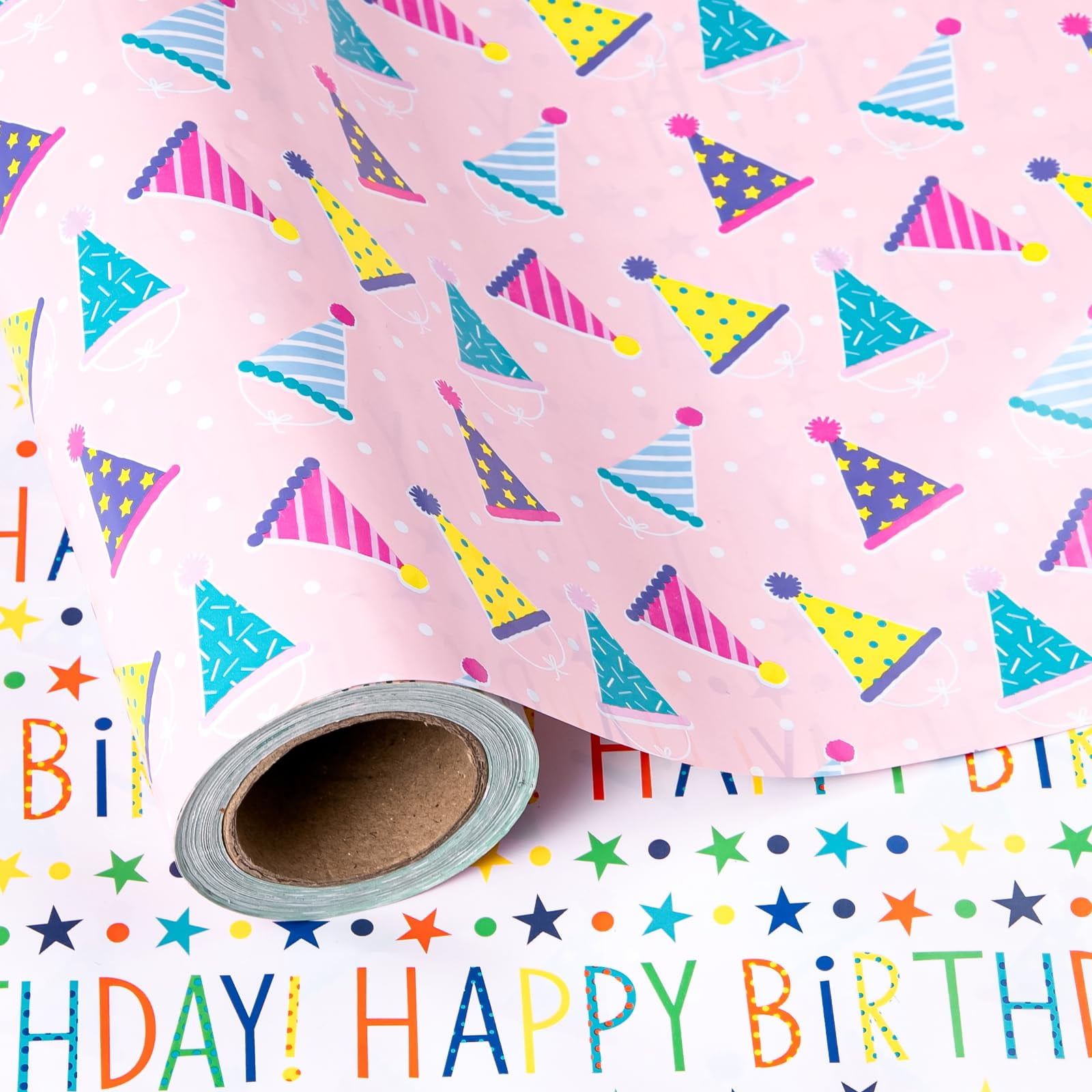 WRAPAHOLIC Reversible Birthday Wrapping VTF5 Paper Mini Roll 17