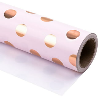 WRAPAHOLIC Rose Gold Grey Christmas Wrapping Paper Roll Holiday Design Metallic Foil Shine