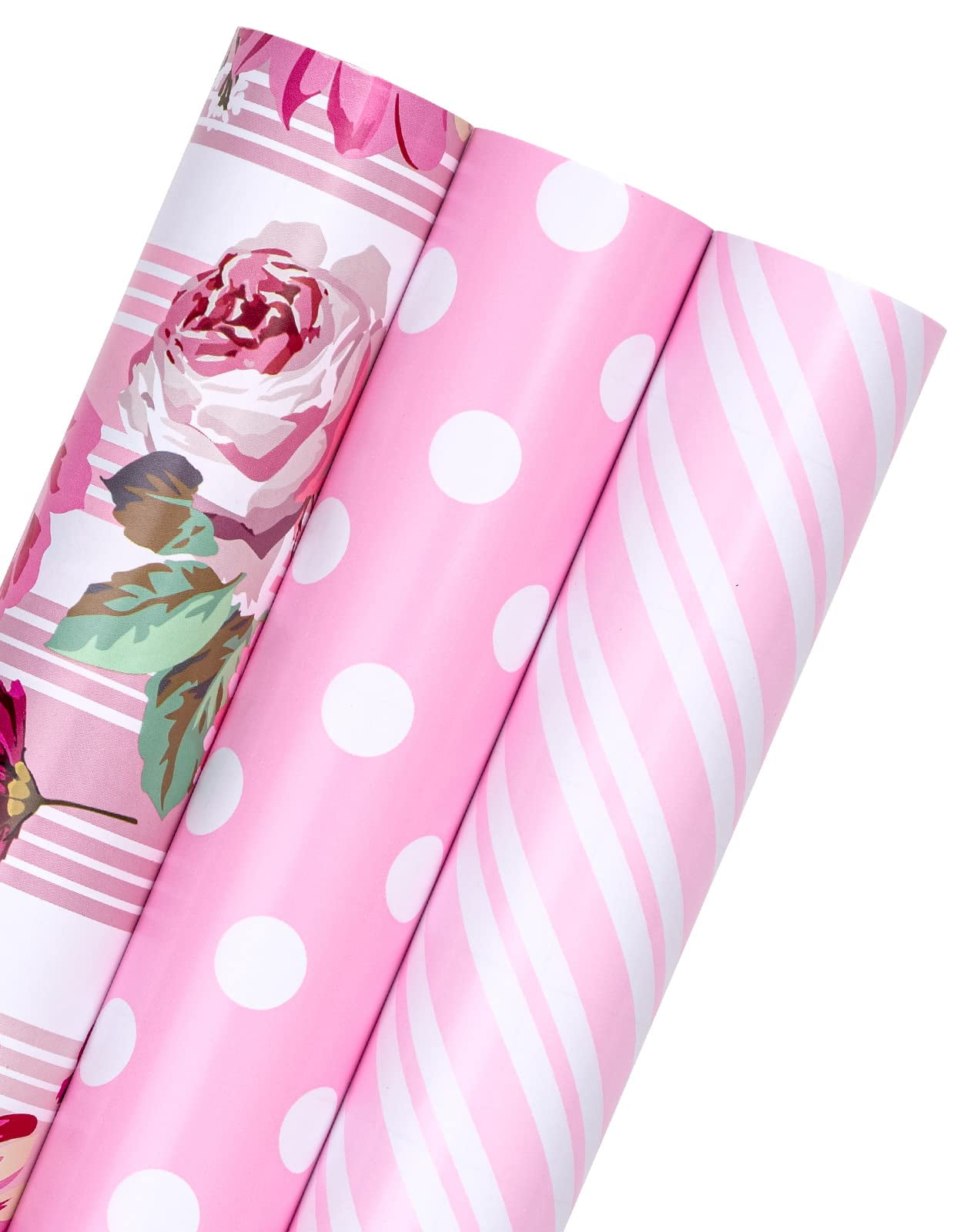 WRAPAHOLIC Wrapping Paper Roll OIF8 Mini Roll 3 Rolls 17 Inch X