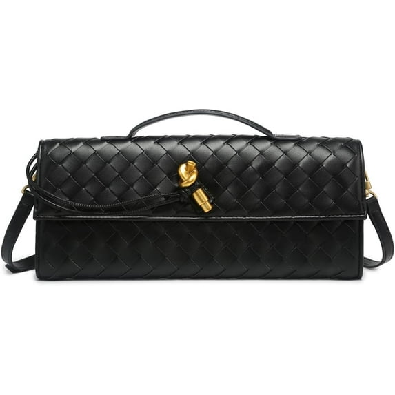 WREAGD Woven Handbag for Women Fashion Evening Shoulder Bag PU Leather Handmade Clutch Purse Casual Crossbody Bags 2024