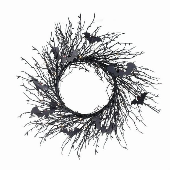 WREATH BLACK TWIG 20"(Pack of 6)