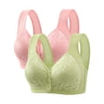 thumbnail image 1 of WREESH 2 Pack Push-Up Bra Adaptive Bra Women No Underwire Bras Printed Gathered Middle Button Breathable Underwear Daily Bra Underwear Gray, 1 of 4