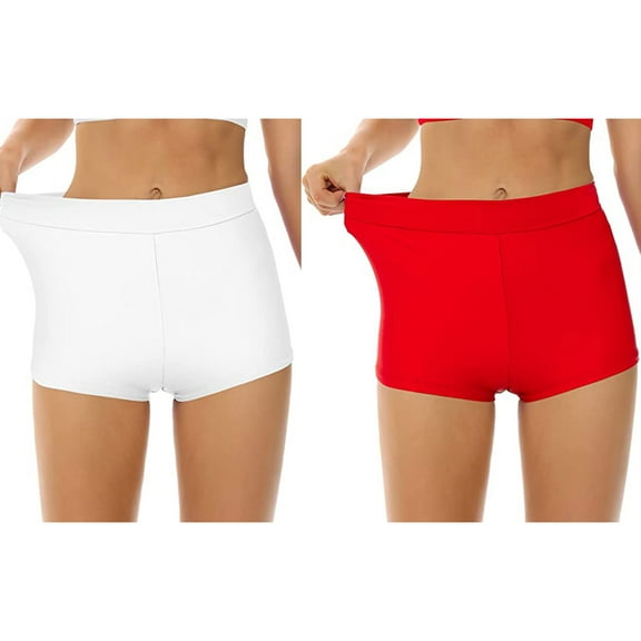 WREESH 2-Pack Women's 3" Inseam Swim Shorts, Stretchy Athletic Tankini Bottoms, Quick-Dry Sport Swimsuit for Beach & Pool