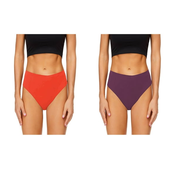 WREESH 2-Pack Women's High-Waist Bikini Bottoms, Quick-Dry Swimwear with Tummy Control, Athletic & Vacation Swim Bottoms