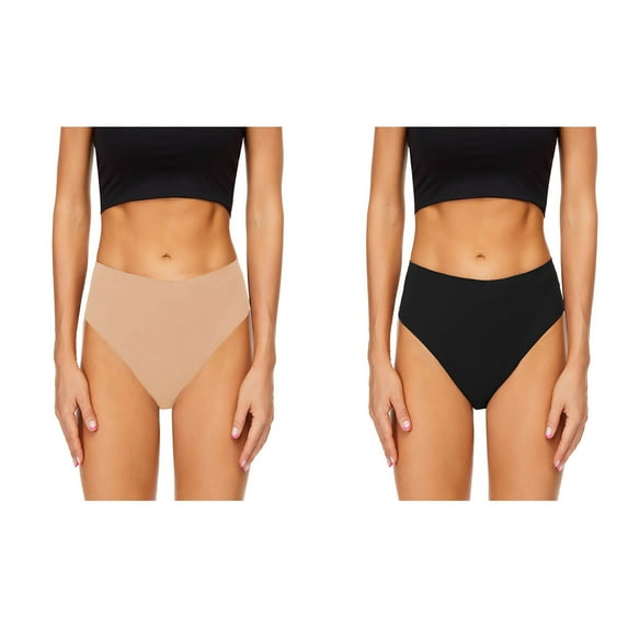 WREESH 2-Pack Women's High-Waist Bikini Bottoms, Quick-Dry Swimwear with Tummy Control, Athletic & Vacation Swim Bottoms