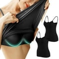 thumbnail image 1 of WREESH 2 Pack Womens Camisoles Tops with Built In Padded Bra Basic Solid Color Spaghetti Strap Tank Top Undershirt Black, 1 of 5