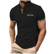 WREESH Mens Classic Color Block Polos Shirt Short Sleeve Button Collared Golf Top Casual Pocket Tee Lightweight Summer Shirt 2025