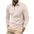 thumbnail image 1 of WREESH Mens Long Sleeve Quarter Zip Polos Shirt Business Casual Golf Top Office Work Smart Lapel Shirt Lightweight Summer 2025, 1 of 9