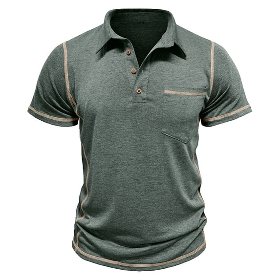 WREESH Mens Classic Casual Polos Shirt Short Sleeve Button Down Golf Top Lightweight Cotton Pocket Tee Summer Basic T-Shirt 2025