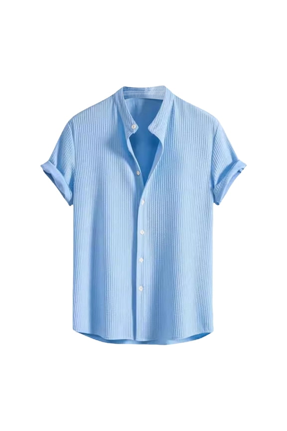 Mens Short Sleeve Casual Button Down Shirt Beach Summer Wedding Lightweight Quick Dry Comfort Shirts