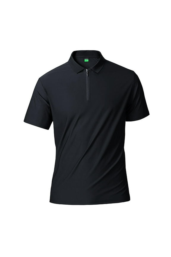 Mens Quick Dry Active Polos Shirt Quarter Zip Short Sleeve Golf Tennis Top Outdoor Casual Work Shirt 2025