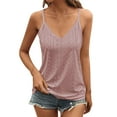 thumbnail image 1 of WREESH Women V Neck Eyelet Spaghetti Strap Camisole Tank Top Sleeveless Summer Blouse 2025, 1 of 9