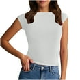 thumbnail image 1 of WREESH Women's Seamless Summer Casual Tank Top Cap Sleeve Slim Fit Basic Tee Trendy Fashion Lightweight Comfort, 1 of 7