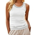 thumbnail image 1 of WREESH Women Sleeveless Ribbed Racerback Tank Top Summer Casual Basic Slim Fit Shirt Clothes, 1 of 7