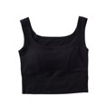 thumbnail image 1 of WREESH Women's Square Neck Sports Bra Tank Top Longline Workout Crop Yoga Built in Pads Slit Hem, 1 of 6