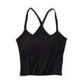 thumbnail image 1 of WREESH Womens Spaghetti Strap Cami Top Built in Bra Scoop Neck Seamless Summer Crop Top, 1 of 7