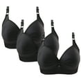 thumbnail image 1 of WREESH 3 Pack Push-Up Bra Adaptive Bra Women Printing Gathered Together Large Size Daily Bra Underwear No Underwire Bras Underwear Black, 1 of 5