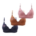 thumbnail image 1 of WREESH 3 Pack Push-Up Bra Balconette Bra Women Comfortable Breathable Bra Underwear No Underwire Bras Underwear Brown, 1 of 3