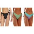 thumbnail image 1 of WREESH 3-Pack Women's Adjustable Tie-Side Bikini Bottoms, Low-Rise Quick-Dry Swimwear with Moderate Coverage, Beach & Pool Swim Bottom, 1 of 9