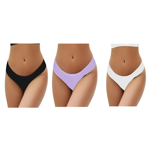 WREESH 3-Pack Women's Low-Rise Cheeky Bikini Bottoms, Quick-Dry Seamless Briefs Swimwear , Bathing Suit Bottom for Beach & Pool