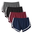 thumbnail image 1 of WREESH 4PC Womens Summer Shorts Elastic Waist Workout Shorts Solid Casual Outing Short Pants, 1 of 9