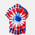 thumbnail image 1 of WREESH 4th of July Fashion Men's Printed Shirt Lapel Collar Short Sleeve Button-Down Style Red, 1 of 5