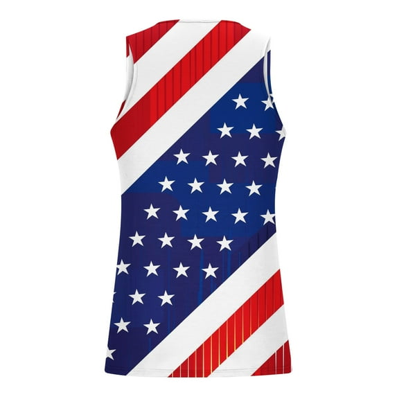 WREESH 4th of July Shirts Men's Printed Crew Neck Tank Top Summer Casual Fashion Workout Tops Multicolor