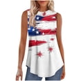 thumbnail image 1 of WREESH 4th of July Shirts Women Sleeveless American Flag Graphic Tees Star Striped Independence Day Patriotic Shirts Tunic Tank Tops, 1 of 6