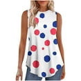 thumbnail image 1 of WREESH 4th of July Shirts Women Sleeveless American Flag Graphic Tees Star Striped Independence Day Patriotic Shirts Tunic Tank Tops, 1 of 6