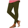 thumbnail image 1 of WREESH Athletic Pants for Women Soft Comfort Mid-Waist Yoga Leggings Casual Running Leggings Olive Green, 1 of 5