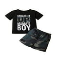 thumbnail image 1 of WREESH Baby Boys' Summer Beach Round Neck Short Sleeve Top and Shorts Set, Letter Print, for Ages 1-3 Years Black, 1 of 8