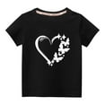 thumbnail image 1 of WREESH Baby Clothes Toddler Kids Boys Girls Fashion Cute Round Neck Print Short Sleeve Top Black, 1 of 6