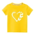 thumbnail image 1 of WREESH Baby Clothes Toddler Kids Boys Girls Fashion Cute Round Neck Print Short Sleeve Top Yellow, 1 of 6