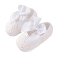 thumbnail image 1 of WREESH Baby Girls' Soft Sole Bowknot Princess Shoes: Wedding Dress Mary Jane Flats, Light Walker Shoes, and Non-Slip Slip-On Flats for Newborns White, 1 of 4