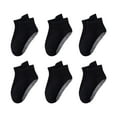 thumbnail image 1 of WREESH Boys Girls Toddler Slipper Socks, 6 Pair Summer Comfort Mid Tube Above-Ankle Socks for Newborn Baby Black, 1 of 2