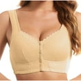 thumbnail image 1 of WREESH Bra Adaptive Bra Size Women No-Wire Bra No Front Button No-Slip Underwear Back-Smoothing Seamless Bra Underwear Beige, 1 of 5