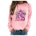 thumbnail image 1 of WREESH Breast Cancer Awareness Sweatshirt for Women Long Sleeve Shirts Floral Graphic Crewneck Casual Top Pink, 1 of 5