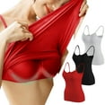 thumbnail image 1 of WREESH Camisoles Top for Women Undershirt Spaghetti Strap Built-In Bra Tank Tops Basic Camis 3 Pack Red, 1 of 6